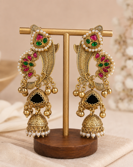 Mahi Jhumka Ear Cuffs product view, Indian-inspired earrings by Rukhsar Jewels