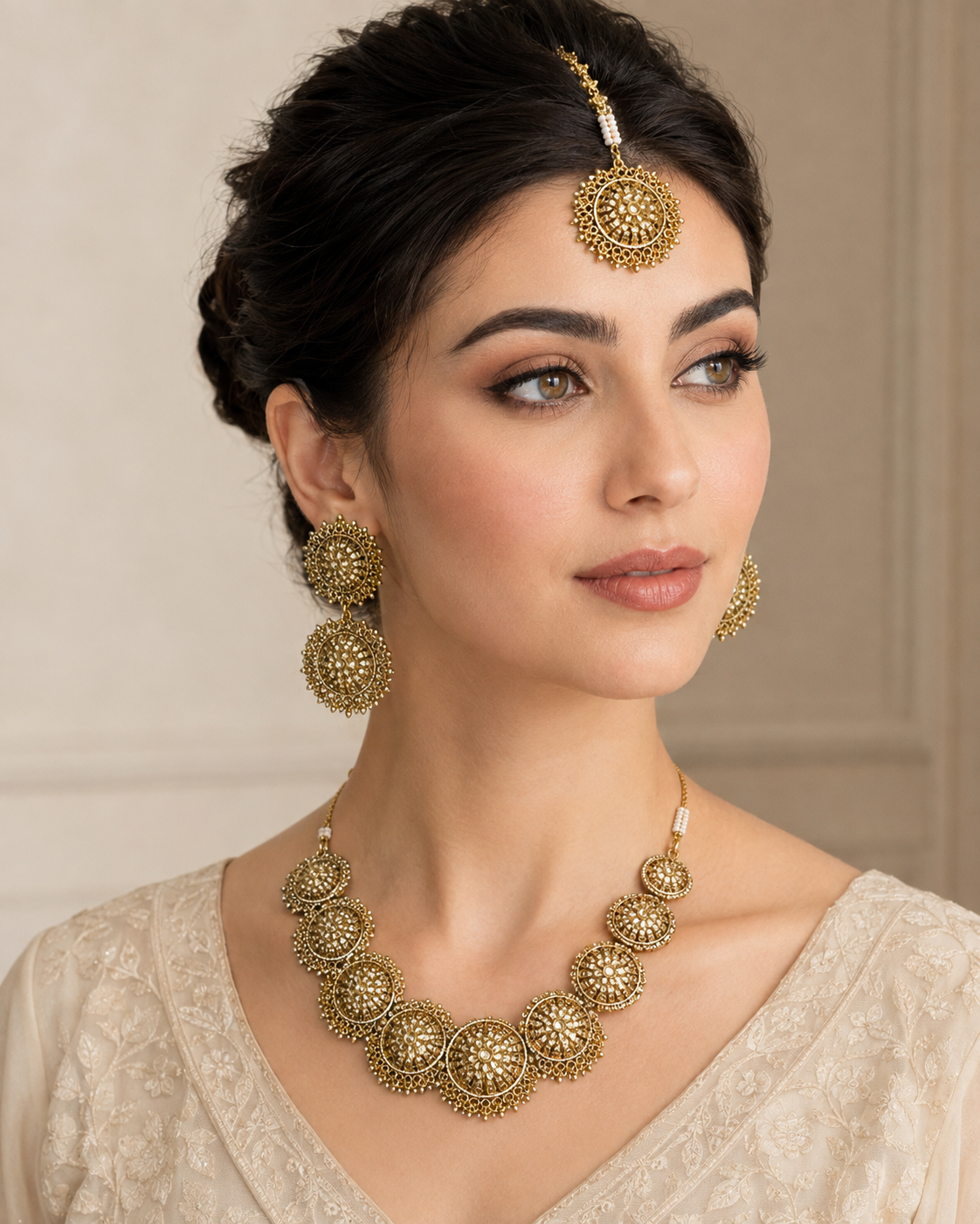 Tara Heritage Jewellery Set alternate view, Indian-inspired jewellery by Rukhsar Jewels