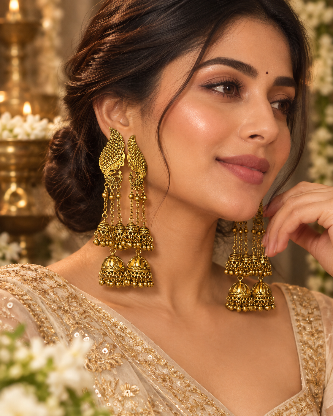Morni Jhumka Earrings